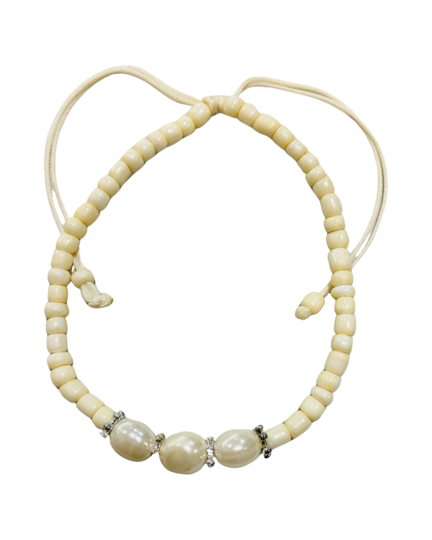 Cream Bead & Triple Pearl Bracelets - Pack 10