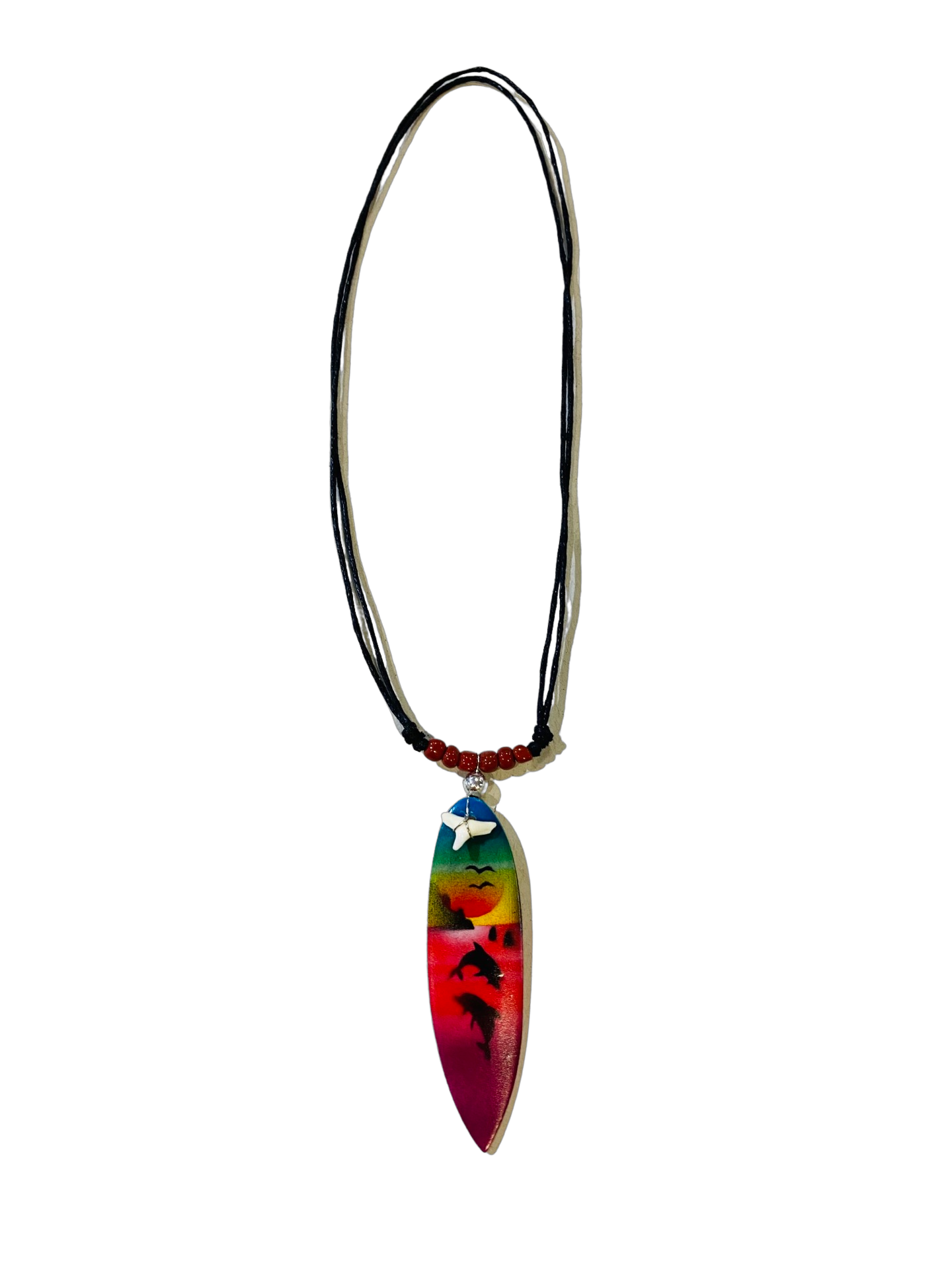 Surfboard Necklace - Brown Beads - Pack 10