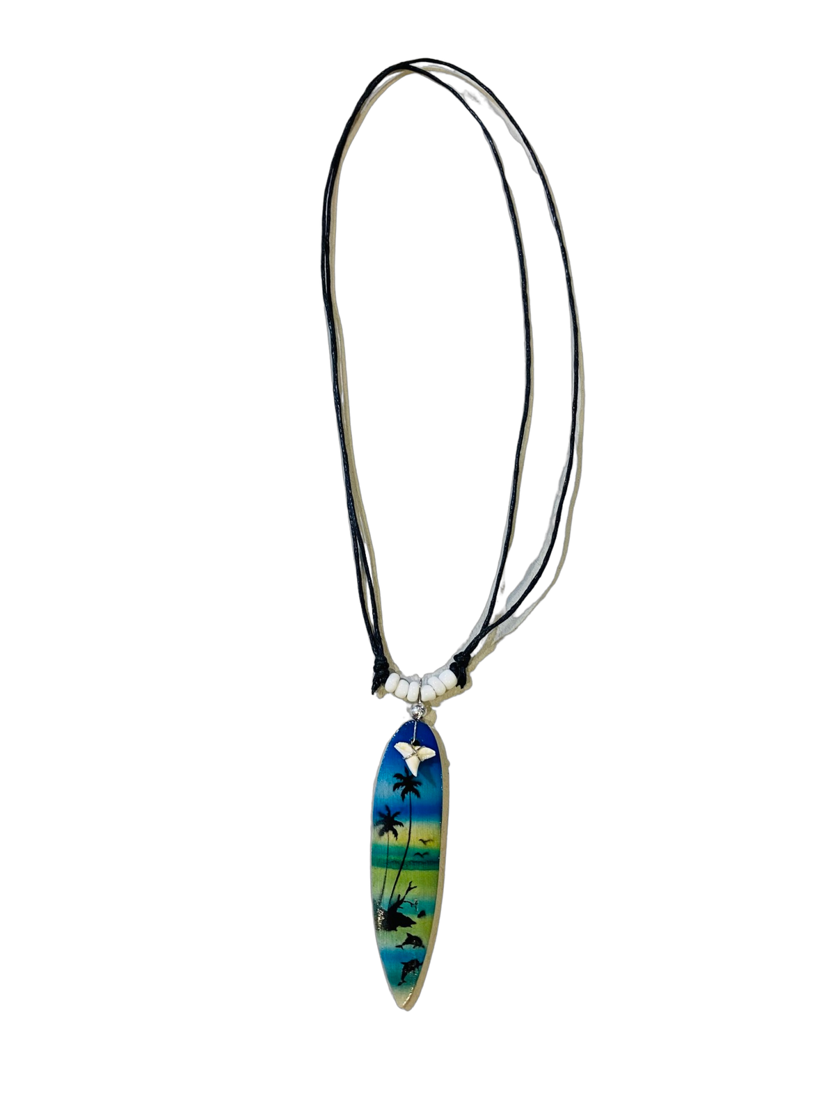 Surfboard Necklace - White Beads - Pack 10