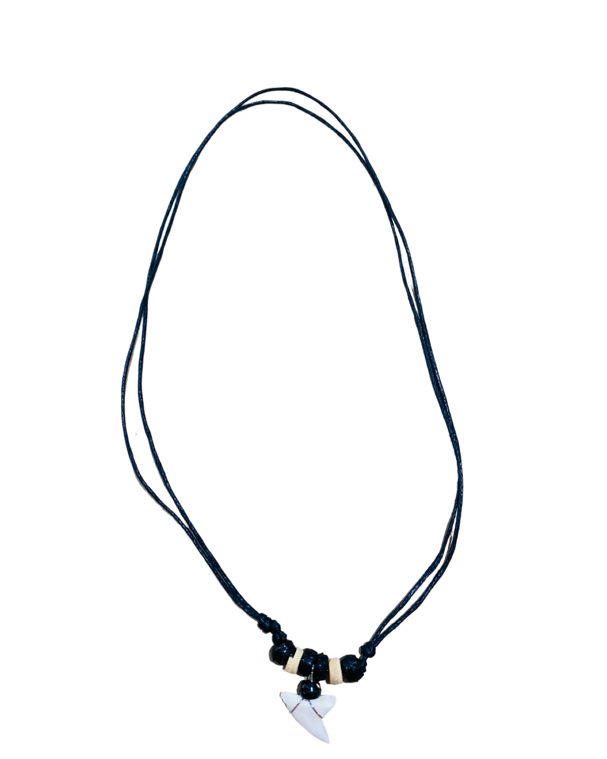 Sharks Tooth Necklace - Black Wood Beads - Pack 10