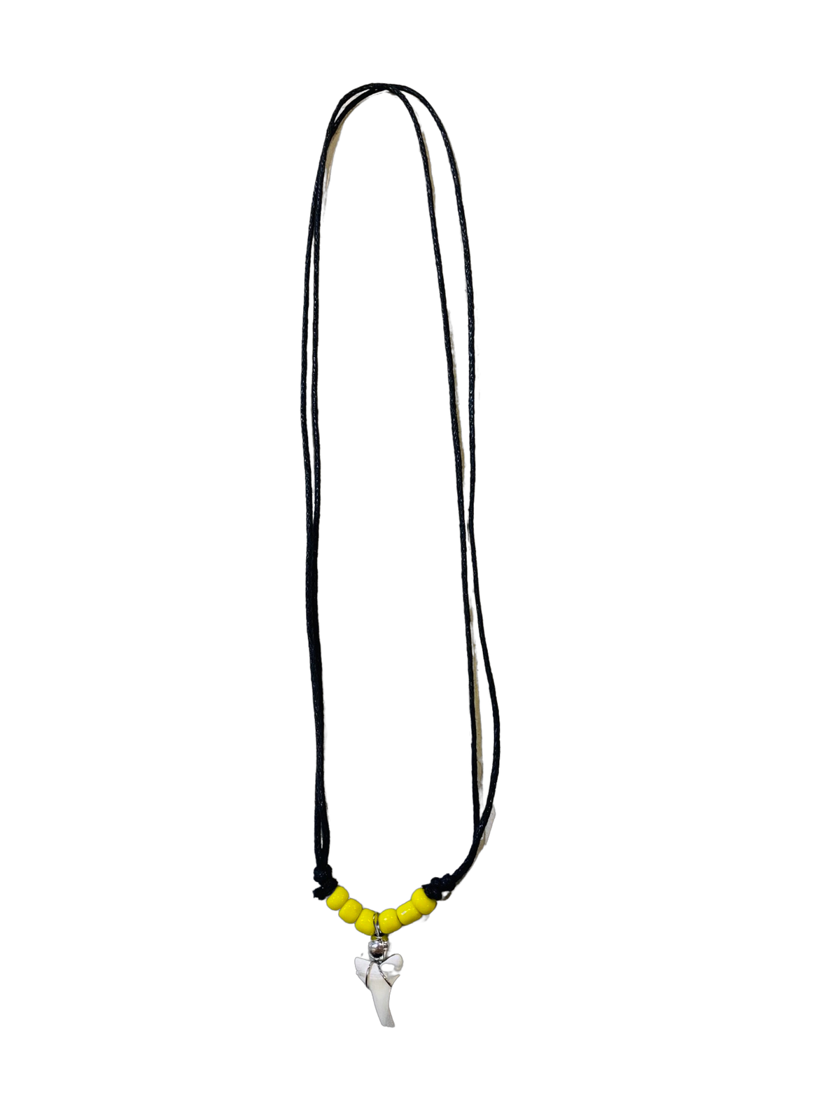 Sharks Tooth Necklace - Yellow Beads - Pack 10