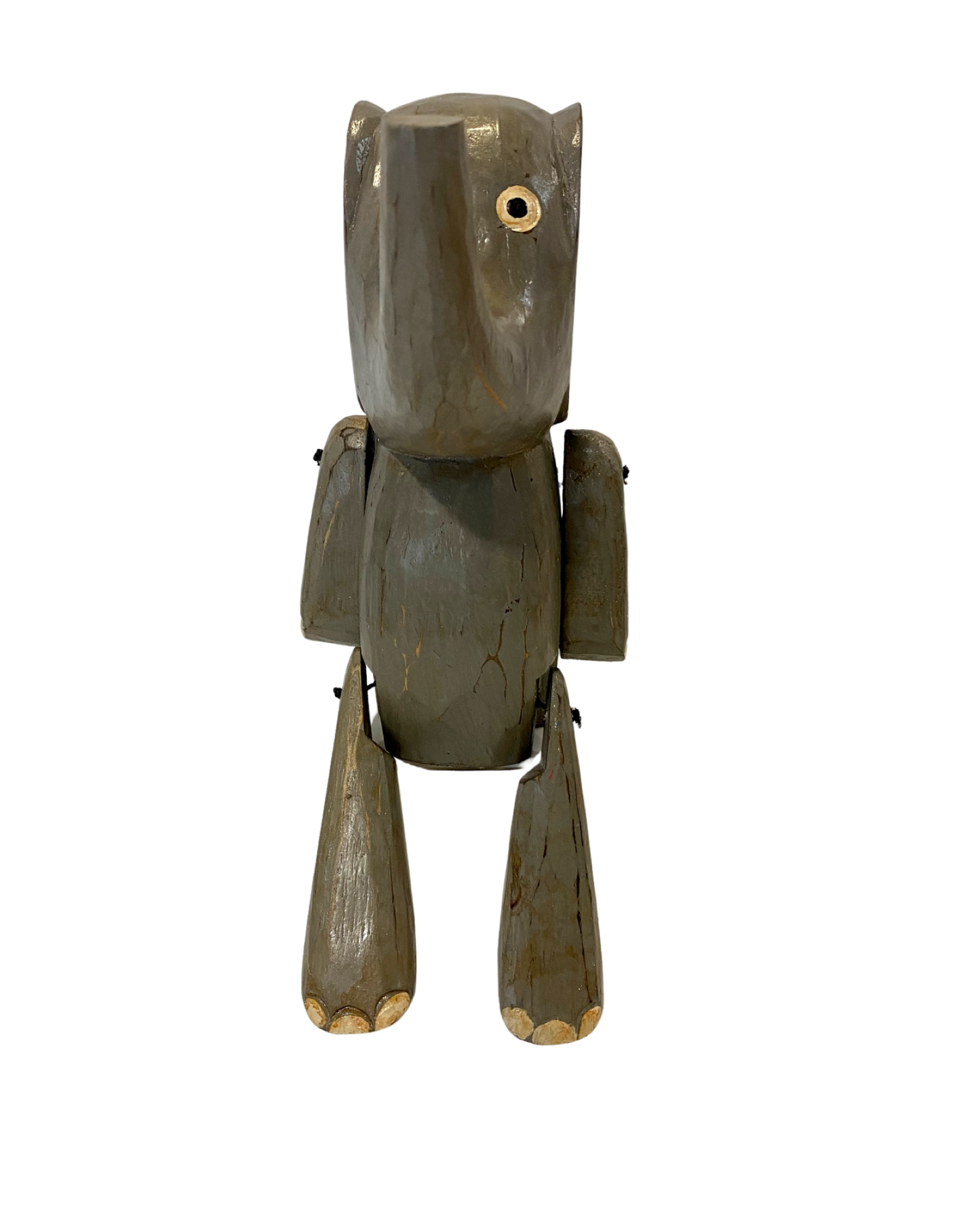 Grey Wooden Elephants