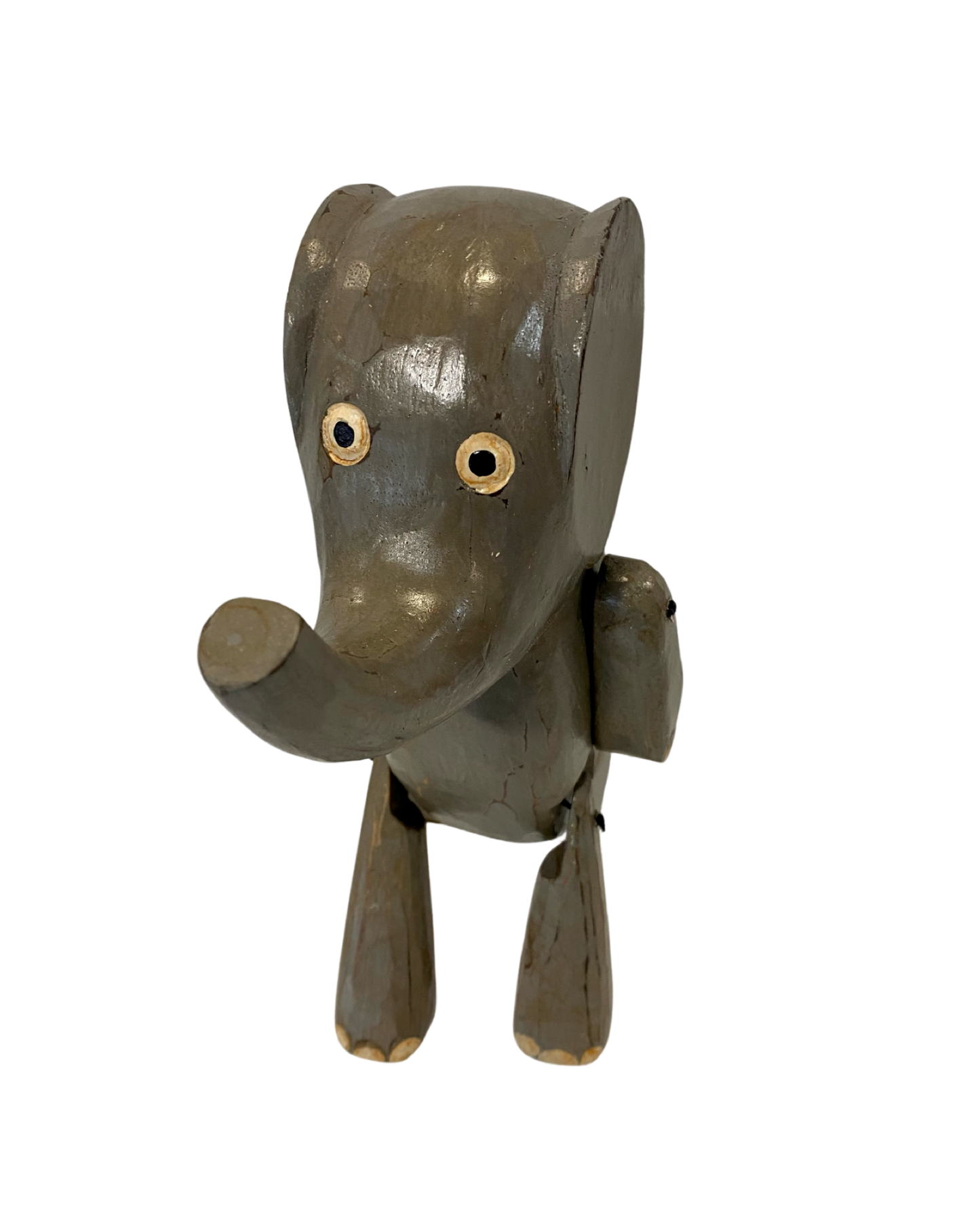 Grey Wooden Elephants