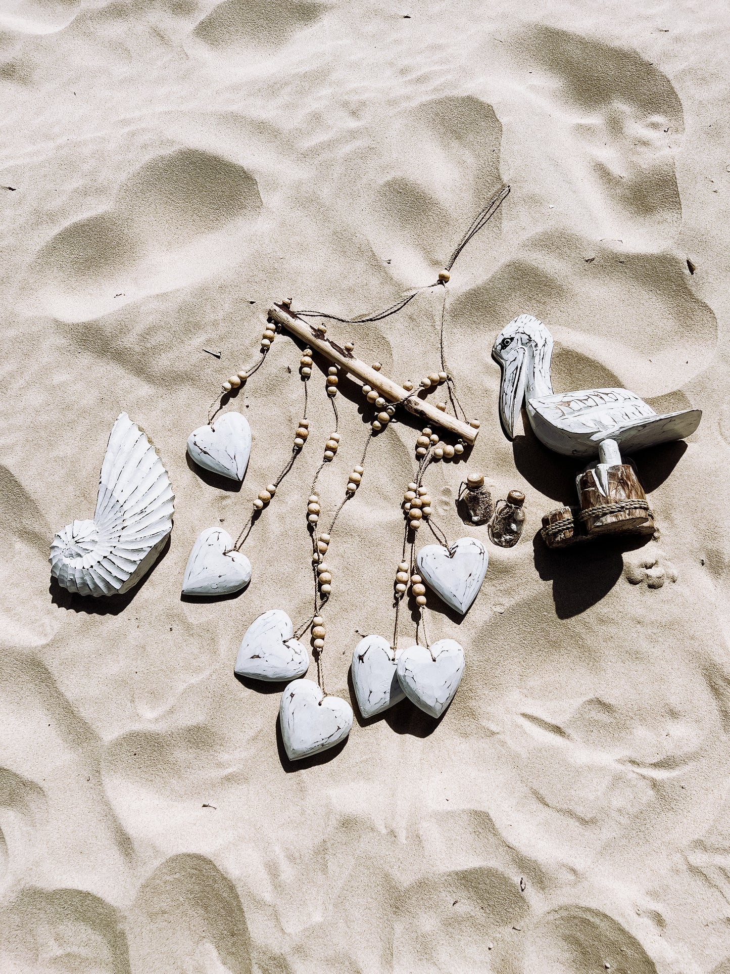 Driftwood Heart Bead Mobile