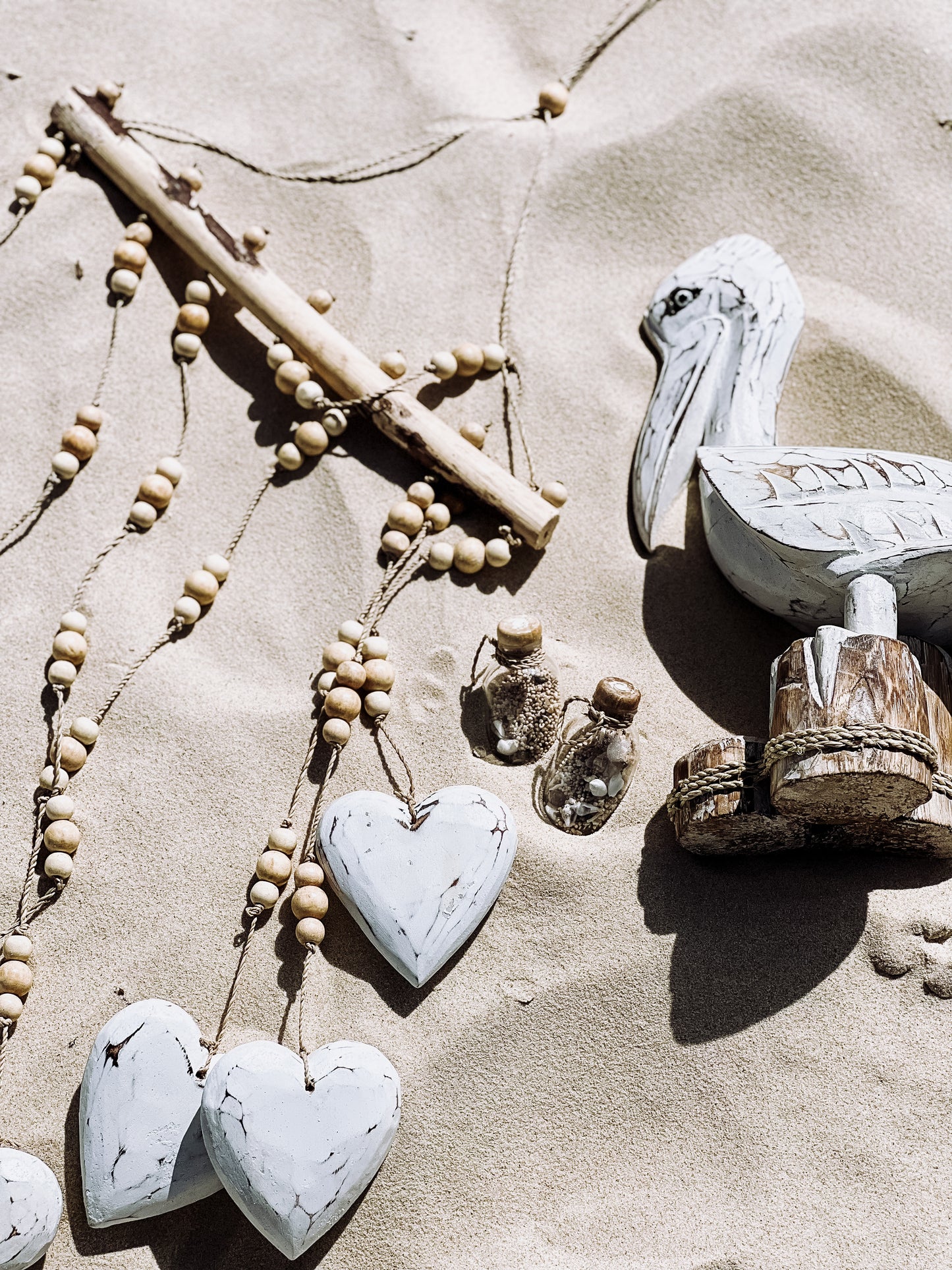 Driftwood Heart Bead Mobile