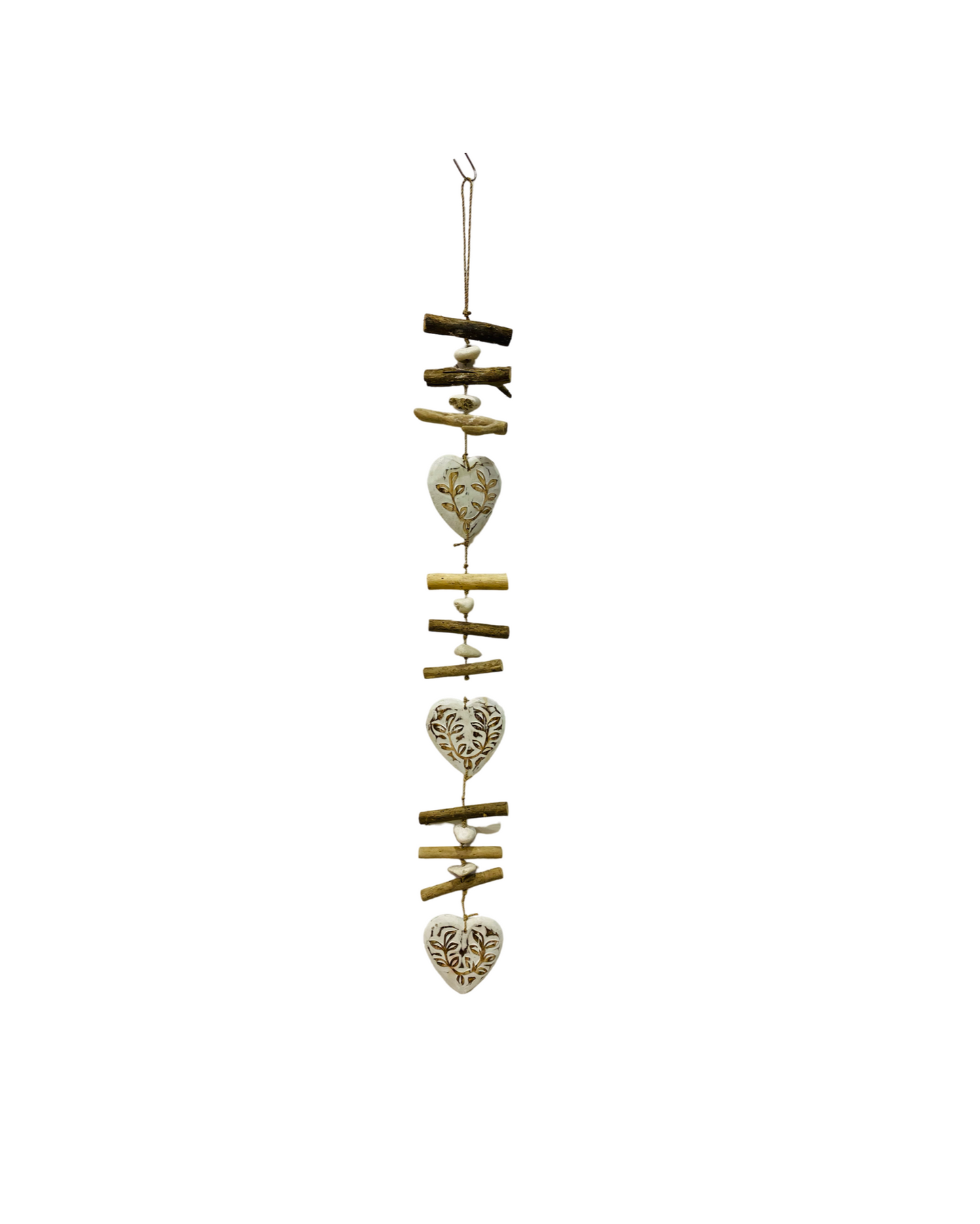 Driftwood Carved Heart Hanger