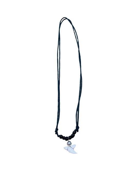 Sharks Tooth Necklace - Black Beads - Pack 10