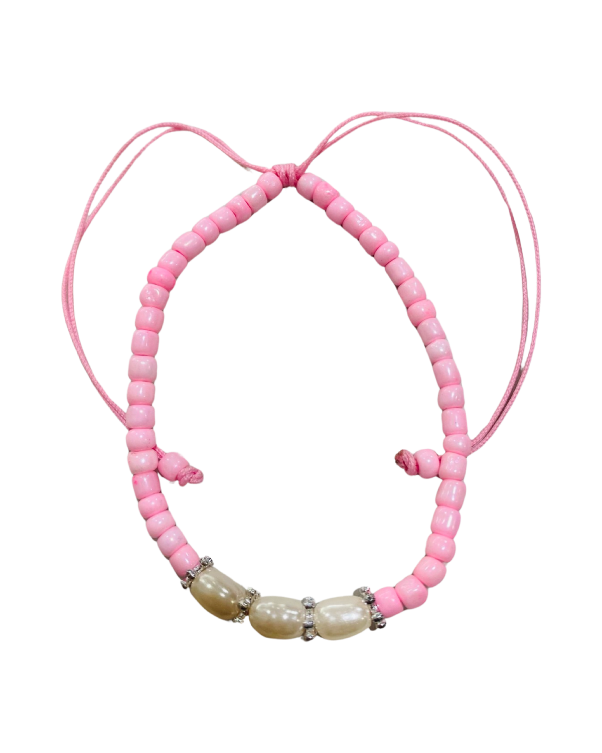 Pink Bead & Triple Pearl Bracelets - Pack 10