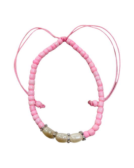 Pink Bead & Triple Pearl Bracelets - Pack 10