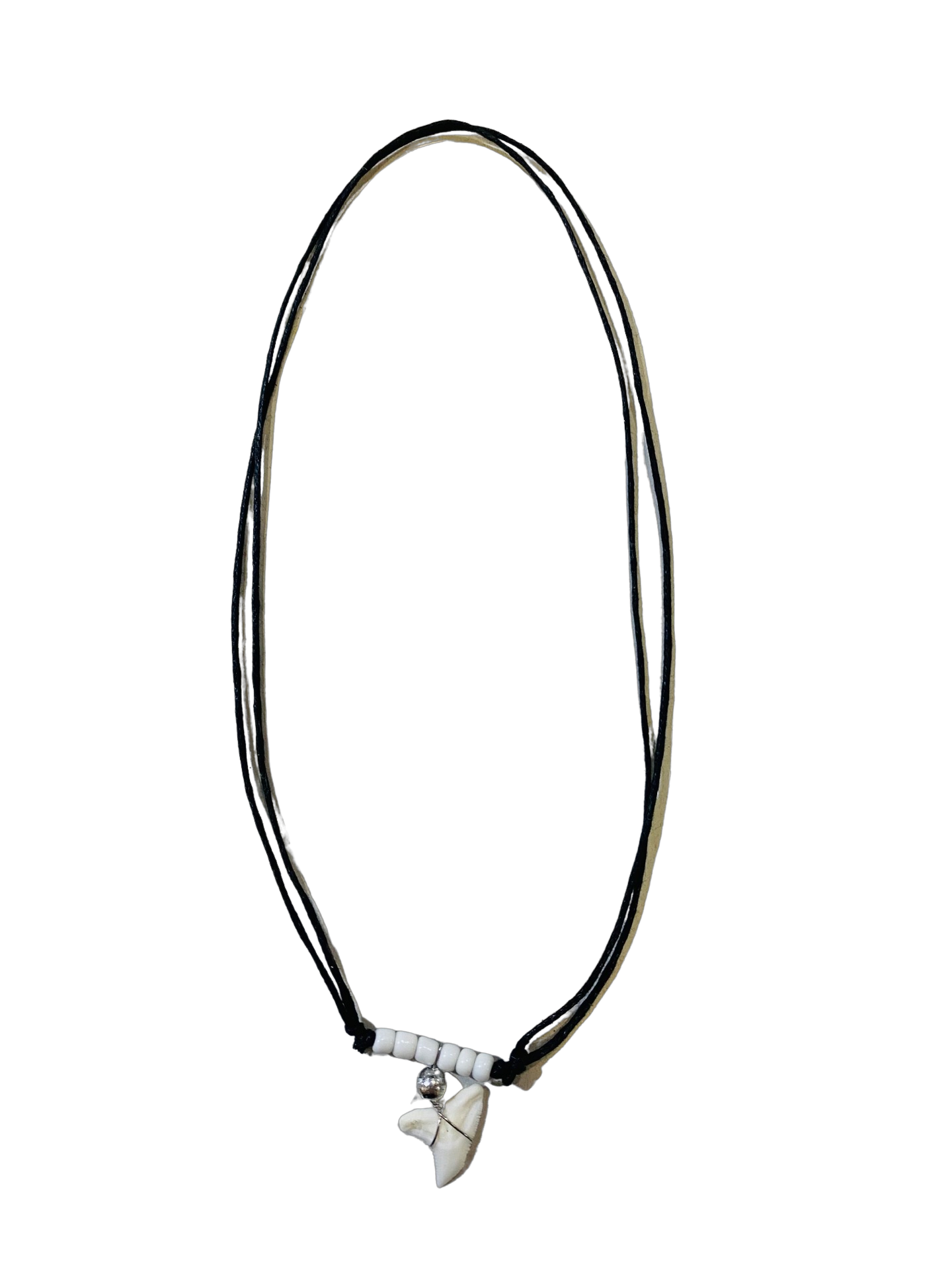 Sharks Tooth Necklace - White Beads - Pack 10