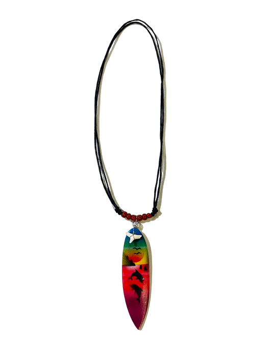 Surfboard Necklace - Brown Beads - Pack 10