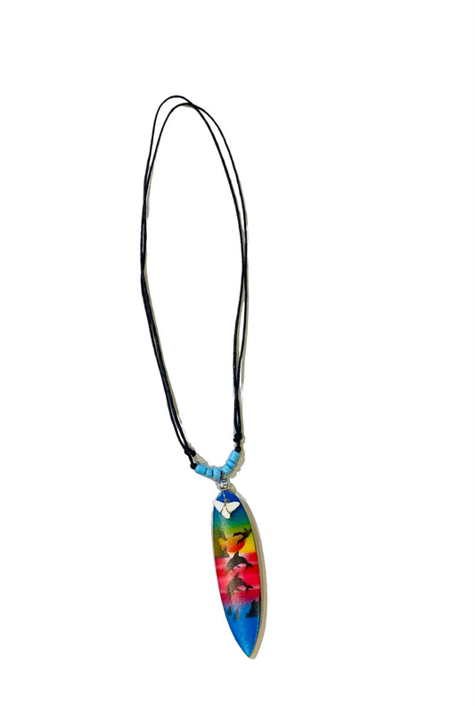 Surfboard Necklace - Blue Beads - Pack 10