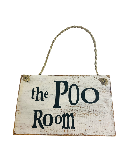 The Poo Room Wooden Sign