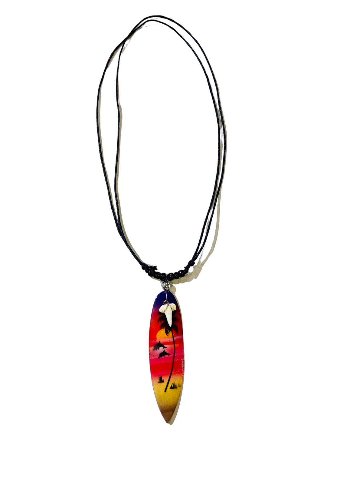 Surfboard Necklace - Black Beads - Pack 10