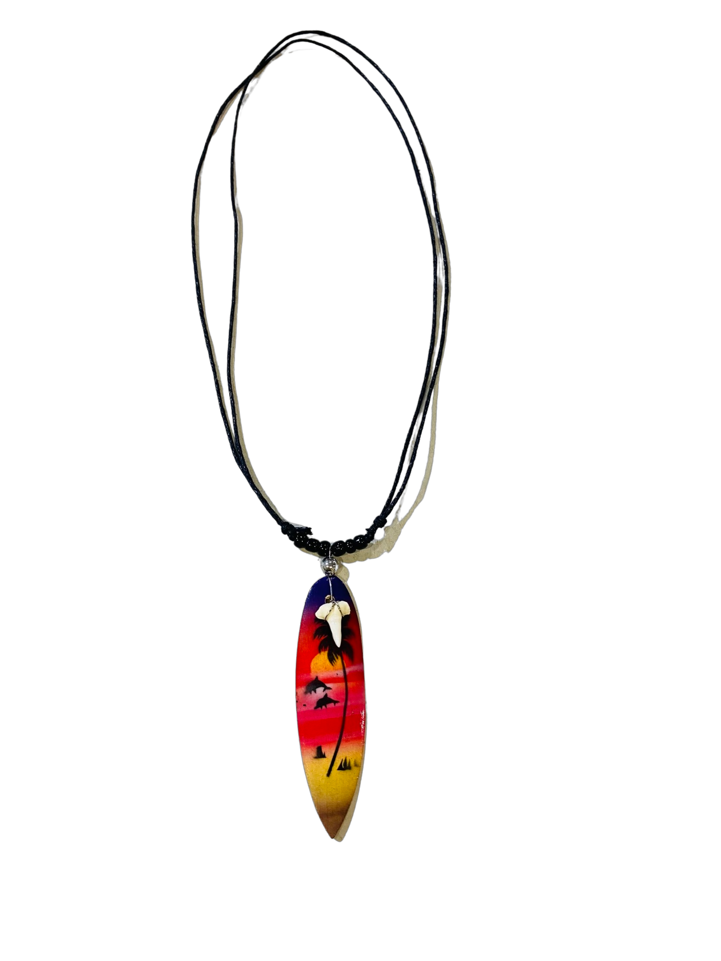 Surfboard Necklace - White Beads - Pack 10