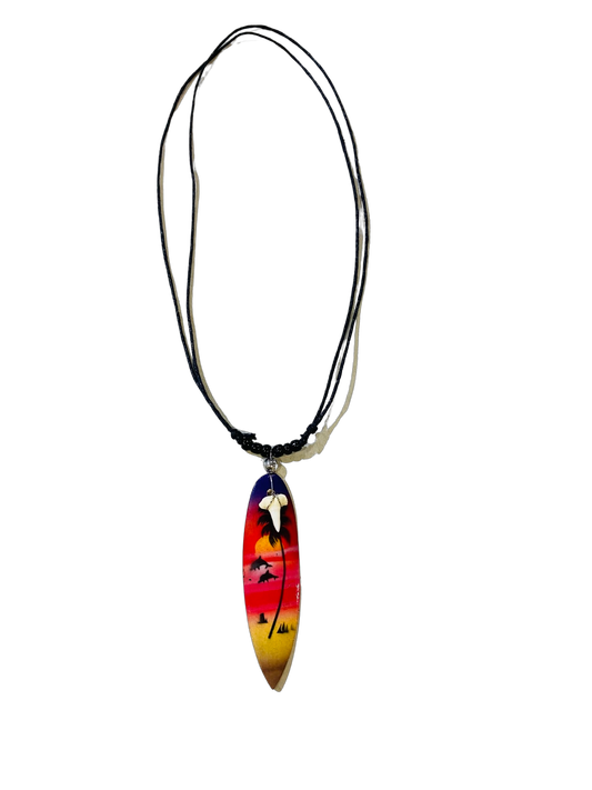 Surfboard Necklace - White Beads - Pack 10