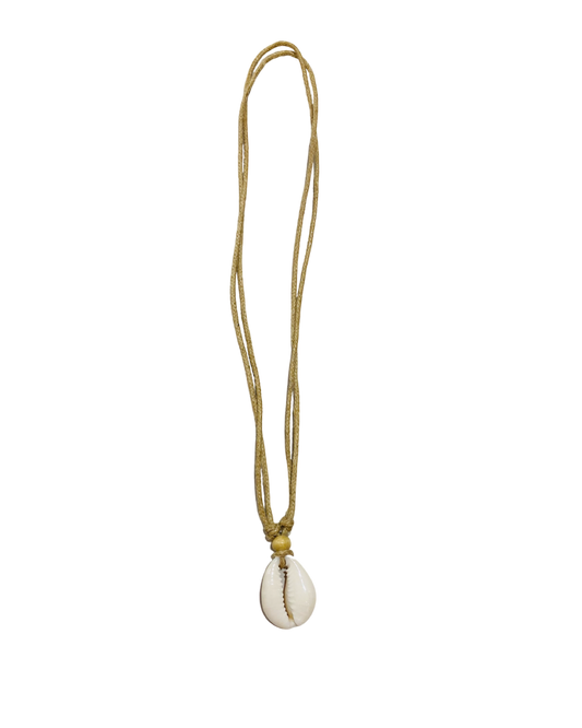 Single Cowrie Shell Necklace - Tan Cord- Pack 10