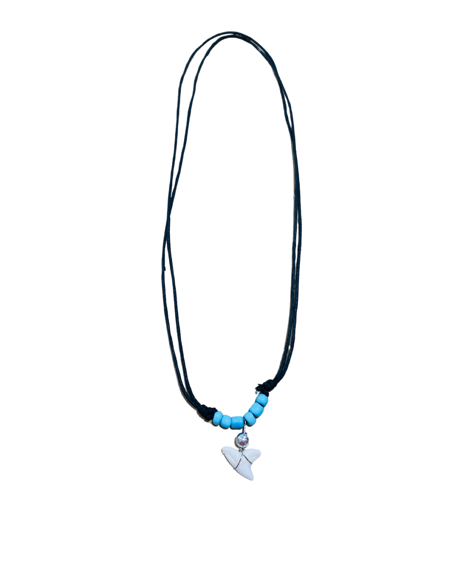 Sharks Tooth Necklace - Blue Beads - Pack 10