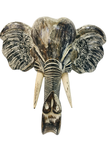 Wooden Elephant Heads - 2 Colour Choices - 3 Sizes