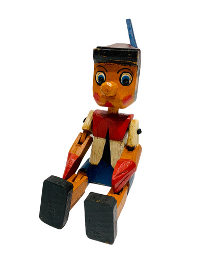 A classic style Pinnochio sitting puppet. Also available in white. 