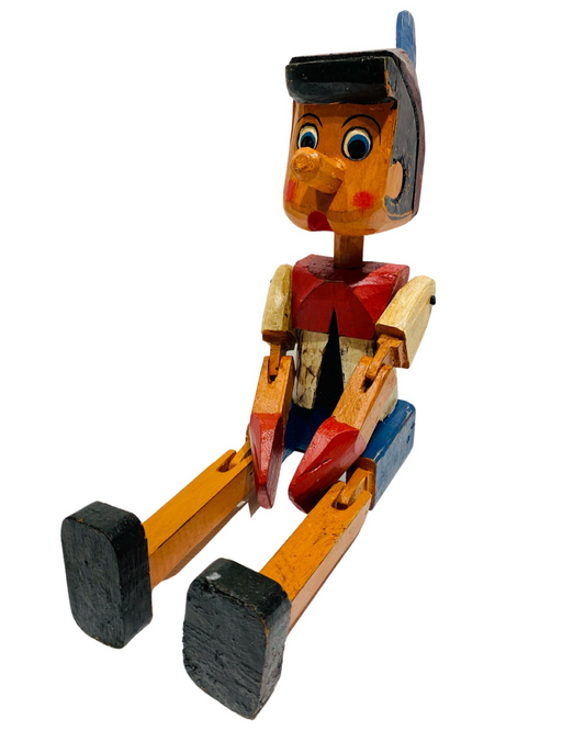Wooden Handcrafted Vintage Style Pinnochio- 2 Colour Choices, 5 Sizes